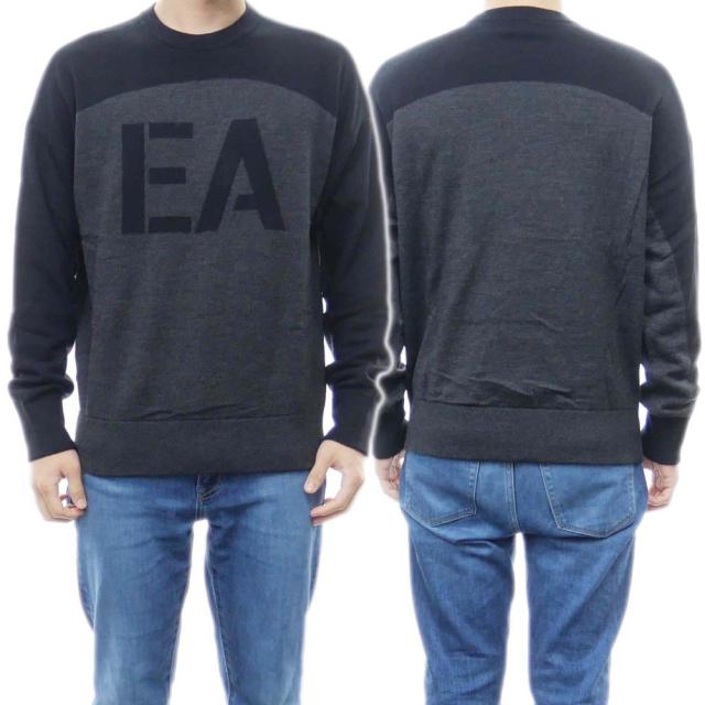 旧作お買い得セール！ EMPORIO ARMANI エンポリオアルマーニ セーター メンズ クルーネック ニット 6L1MXL 1MBRZ ブラック