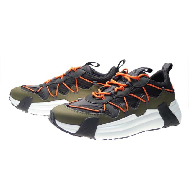 旧作お買い得セール！ MONCLER モンクレール メンズ スニーカー 靴 シューズ ローカット 4M003-90-M2409 / COMPASSOR カーキ×ブラック