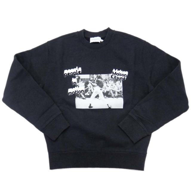 旧モデルセール！ MAISON KITSUNE メゾンキツネ トレーナー メンズ JM00361KM0019 / OLY PEOPLE IN MOTION RELAXED SWEAT SHIRT ブラック_1