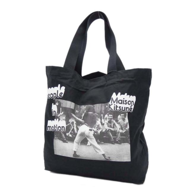 【セール 50％OFF！】MAISON KITSUNE メゾンキツネ レディーストートバッグ JU05008 WW0008 / OLY PHOTOGRAPH CLASSIC TOTE BAG ブラックの通販は