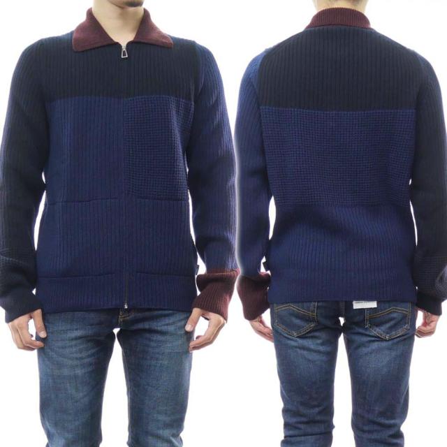 超希少】ps paul smith カーディガン スマイル チェック 青 黒