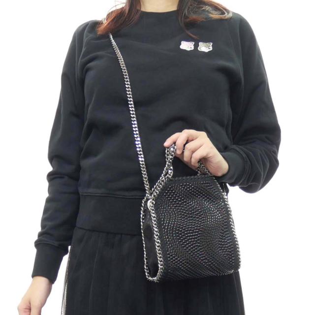旧モデルセール！ STELLA McCARTNEY ステラマッカートニー バッグ レディース トートバッグ ミニバッグ 391698 WP0050 / TINY TOTE ALL OVER STUDDED ECO SHAGG ブラック_1