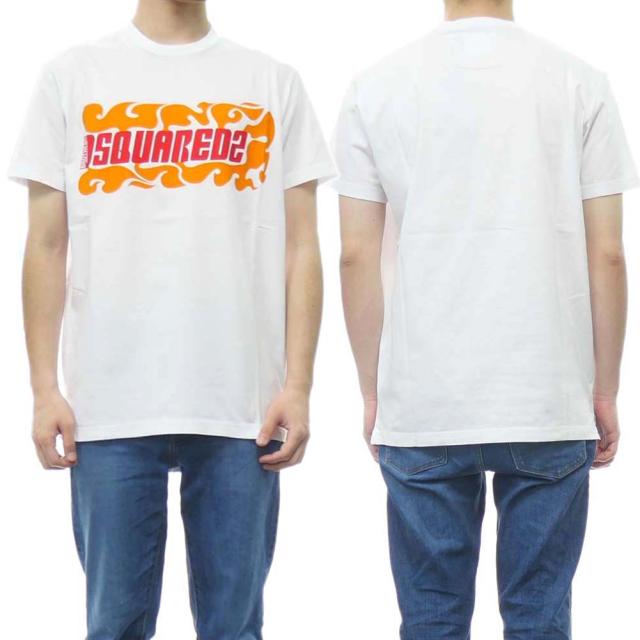 旧作お買い得セール！ DSQUARED2 ディースクエアード Tシャツ メンズ 半袖 クルーネック コットン 綿100％ S71GD1172 S22427 ホワイト