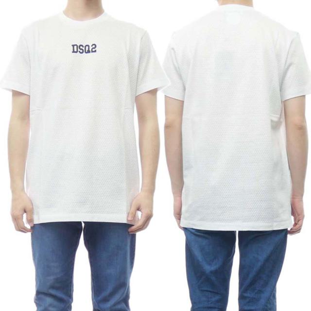 旧作お買い得セール！ DSQUARED2 ディースクエアード Tシャツ メンズ 半袖 クルーネック コットン 綿100％ S71GD1168 S23847 ホワイト