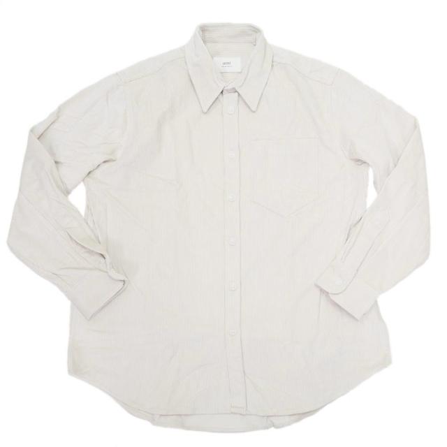 旧モデルセール！ AMI PARIS アミパリス シャツジャケット メンズ コットン 綿100％ UJK228.CO0053 アイボリー_1