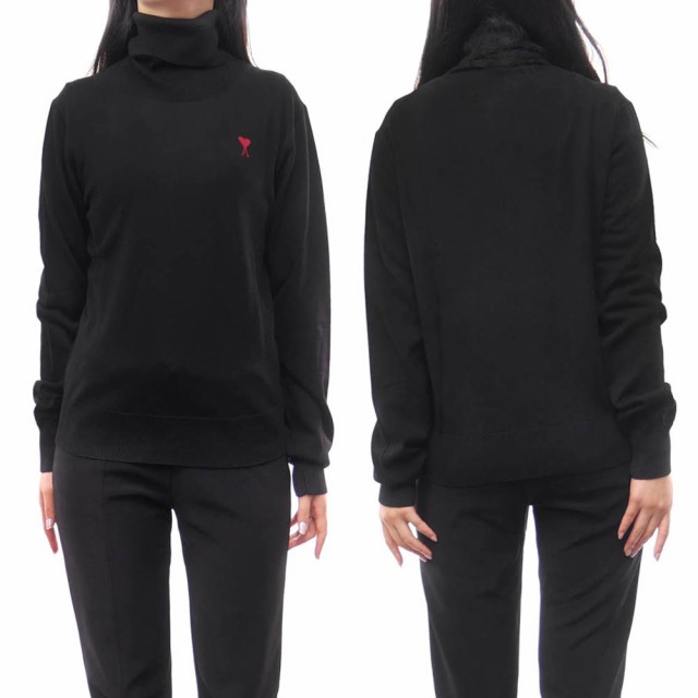【セール 45％OFF！】AMI PARIS アミパリス レディースハイネックセーター ニット FKS411.KN0025 ブラックの通販は