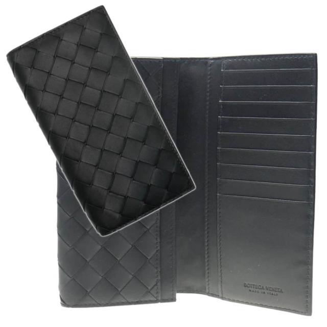 【セール 25％OFF！】BOTTEGA VENETA ボッテガヴェネタ メンズ二つ折り長財布 676593 VCPQ4 ブラックの通販は