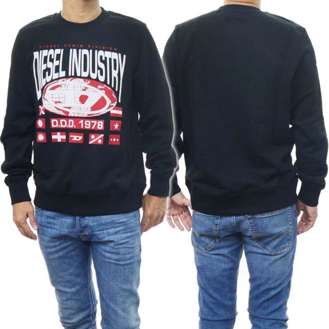 旧作お買い得セール！ DIESEL ディーゼル トレーナー メンズ A11077 0JFAV / S-GINN-L4 ブラック