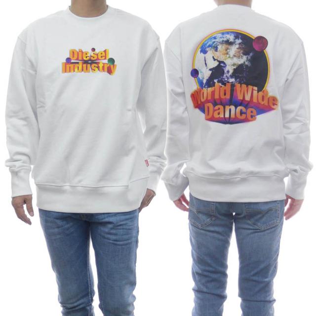 【旧作処分セール 55％OFF！】DIESEL ディーゼル メンズトレーナー  A11051 0IEAX / S-MACS-L1 ホワイトの通販は 11,722円