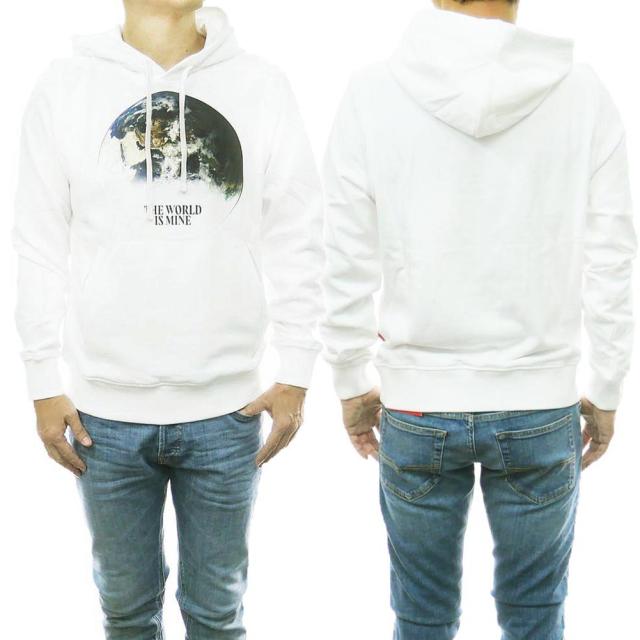 旧作お買い得セール！ DIESEL ディーゼル パーカー メンズ プルオーバー コットン 綿100％ A03570 0JFAV / S-GINN-WELT-HOOD ホワイト