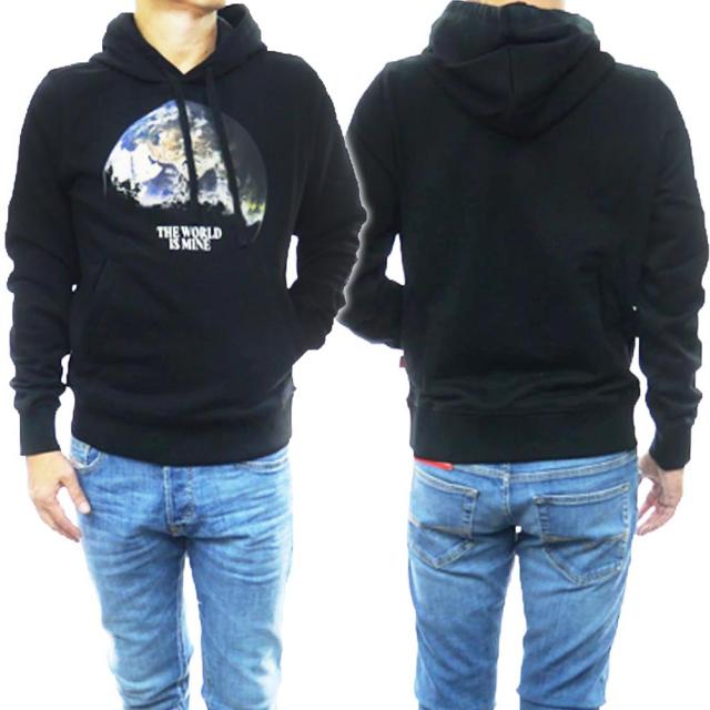 旧作お買い得セール！ DIESEL ディーゼル パーカー メンズ プルオーバー コットン 綿100％ A03570 0JFAV / S-GINN-WELT-HOOD ブラック 旧作処分セール！ DIESEL ディーゼル パーカー メンズ プルオーバー