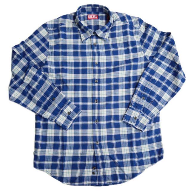 旧モデルセール！ DIESEL ディーゼル カジュアルチェックシャツ メンズ コットン 綿100％ A10620 0SHAW / S-UMBE-CHECK-NW ブルー_1