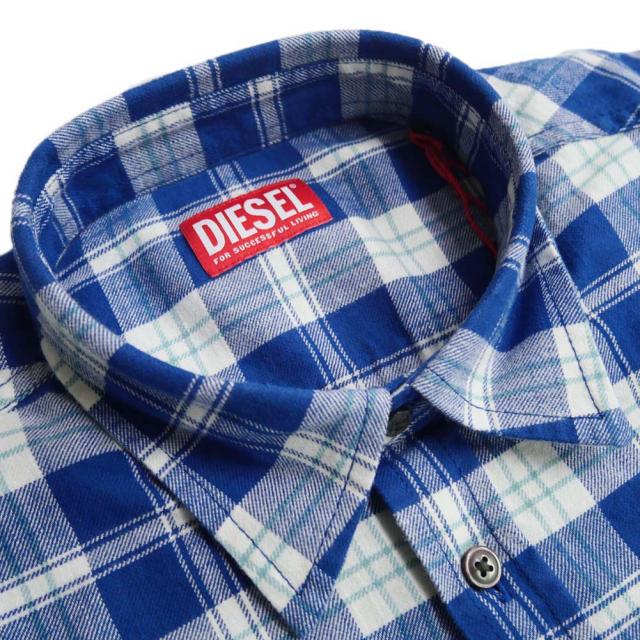 旧モデルセール！ DIESEL ディーゼル カジュアルチェックシャツ メンズ コットン 綿100％ A10620 0SHAW / S-UMBE-CHECK-NW ブルー_2