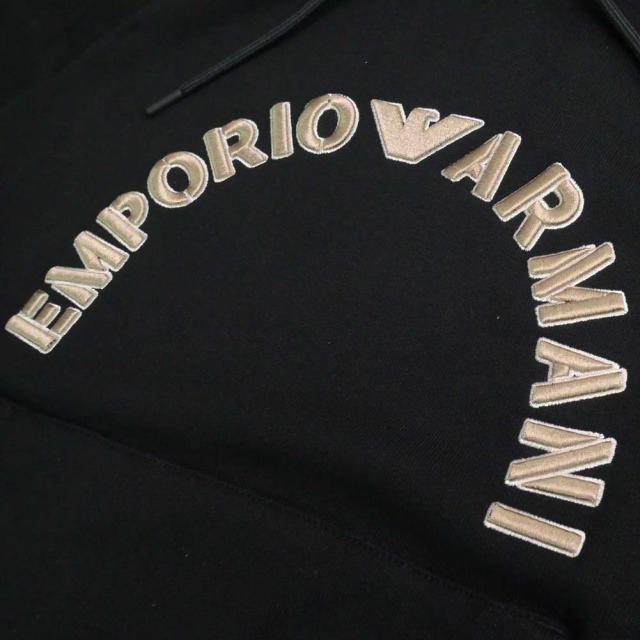 旧作お買い得セール！ EMPORIO ARMANI エンポリオアルマーニ パーカー メンズ プルオーバー コットン 綿100％ 6R1ME9 1JWPZ ブラック 旧作お買い得セール！ EMPORIO ARMANI エンポリオアルマーニ パーカー