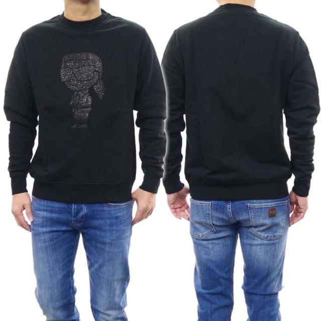 旧作お買い得セール！ KARL LAGERFELD カール ラガーフェルド トレーナー メンズ コットン 綿100％ 705074 534950 ブラック