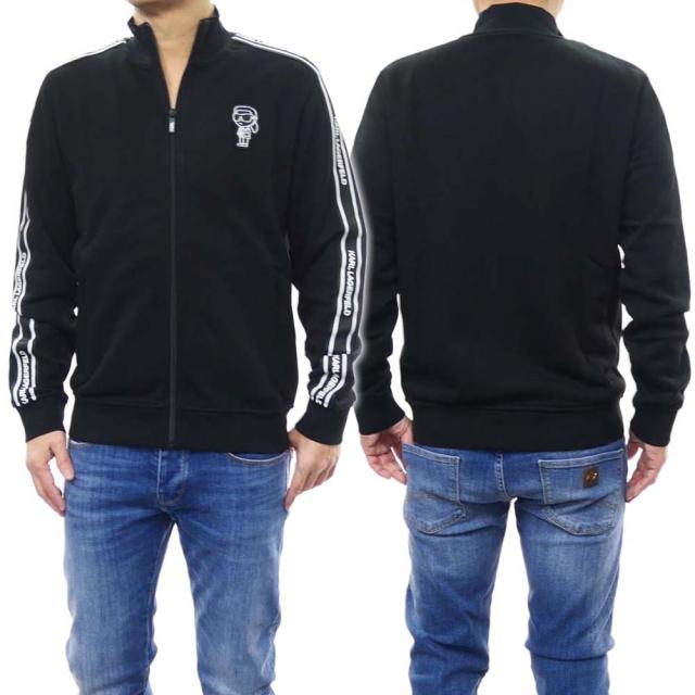 旧作お買い得セール！ KARL LAGERFELD カール ラガーフェルド スウェット メンズ ジップアップ 705021 534910 ブラック