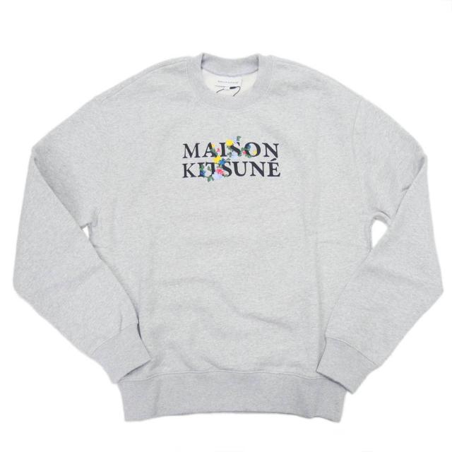 旧作お買い得セール！ MAISON KITSUNE メゾンキツネ トレーナー メンズ コットン 綿100％ LM00308KM0307 / FLOWERS COMFORT SWEATSHIRT グレー 旧作お買い得セール！ MAISON KITSUNE メゾンキツネ トレーナー メンズ