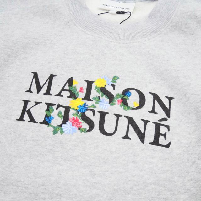 旧作お買い得セール！ MAISON KITSUNE メゾンキツネ トレーナー メンズ コットン 綿100％ LM00308KM0307 / FLOWERS COMFORT SWEATSHIRT グレー 旧作お買い得セール！ MAISON KITSUNE メゾンキツネ トレーナー メンズ