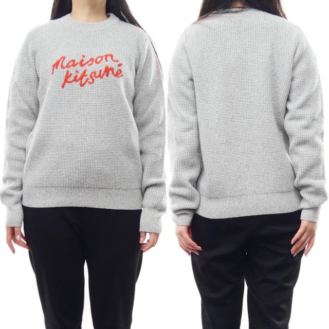 旧作お買い得セール！ MAISON KITSUNE メゾンキツネ セーター レディース ニット LW00812KT1063 / HANDWRITING COMFORT JUMPER グレー