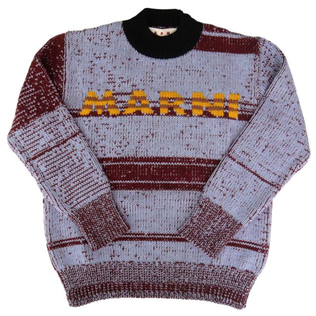 旧モデルセール！ MARNI マルニ セーター メンズ クルーネック ニット QCMQ034500 UFWH13 レッド×ブルー_1