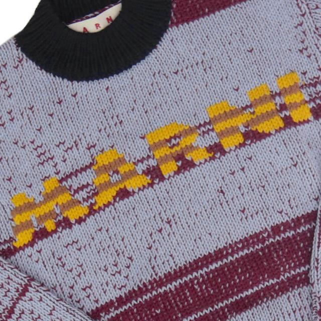 旧モデルセール！ MARNI マルニ セーター メンズ クルーネック ニット QCMQ034500 UFWH13 レッド×ブルー_3
