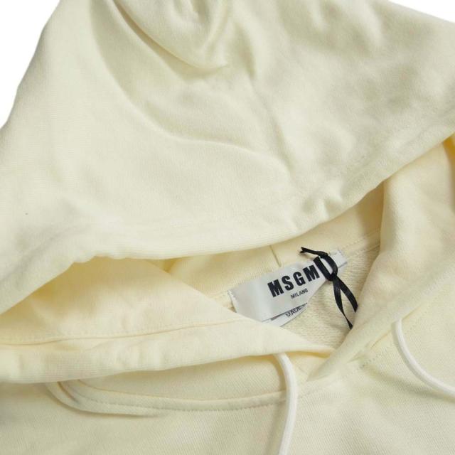 旧モデルセール！ MSGM エムエスジーエム パーカー メンズ パイル地プルオーバー コットン 綿100％ 3540MM515 237799 クリーム_2