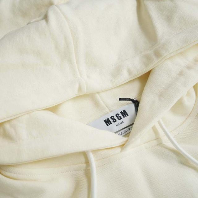 旧モデルセール！ MSGM エムエスジーエム パーカー メンズ 裏起毛プルオーバー コットン 綿100％ 3540MM130 237799 クリーム_2