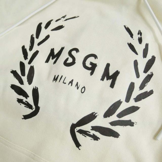 旧モデルセール！ MSGM エムエスジーエム パーカー メンズ 裏起毛プルオーバー コットン 綿100％ 3540MM130 237799 クリーム_3