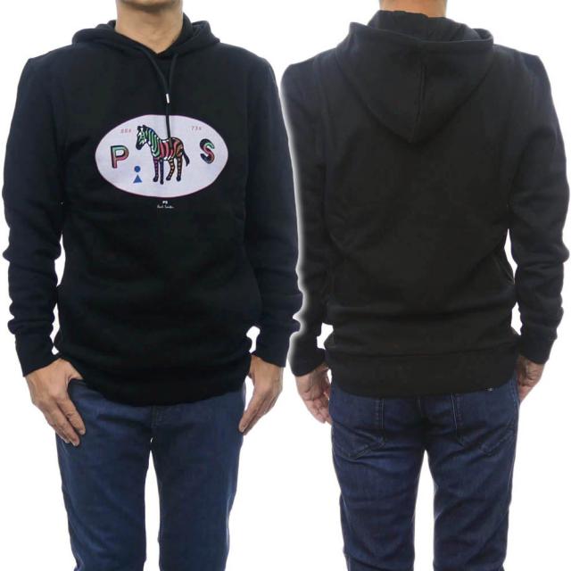 旧作お買い得セール！ PS PAUL SMITH ポールスミス パーカー メンズ プルオーバー コットン 綿100％ M2R 694R LP4045 ブラック