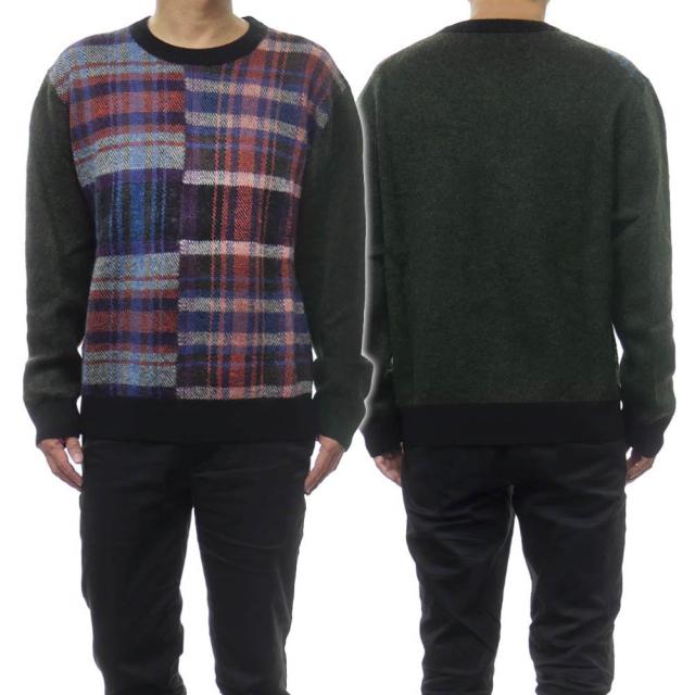 【セール ○％OFF！】PS PAUL SMITH ポールスミス メンズクルーネックセーター/ニット M2R 237Y L21944 グリーン系マルチの通販は 18,744円