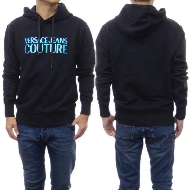【旧作処分セール 60％OFF！】VERSACE JEANS ヴェルサーチェジーンズ メンズプルオーバーパーカー 75GAIG01 CF00G ブラックの通販は