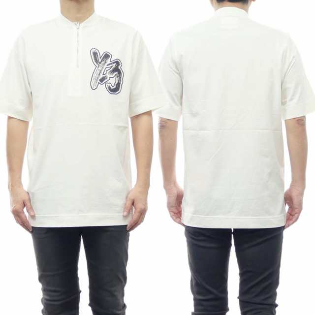 【旧作処分セール 55％OFF！】ADIDAS Y-3 アディダスワイスリー メンズハーフジップネックTシャツ IA3109 / HZ SS TEE オフホワイトの通販は