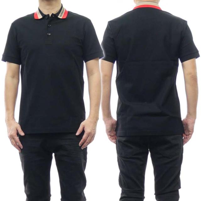 旧作お買い得セール！ BURBERRY バーバリー ポロシャツ 半袖 メンズ 鹿の子 コットン 綿100％ 8039265 1 / EDNEY ブラック