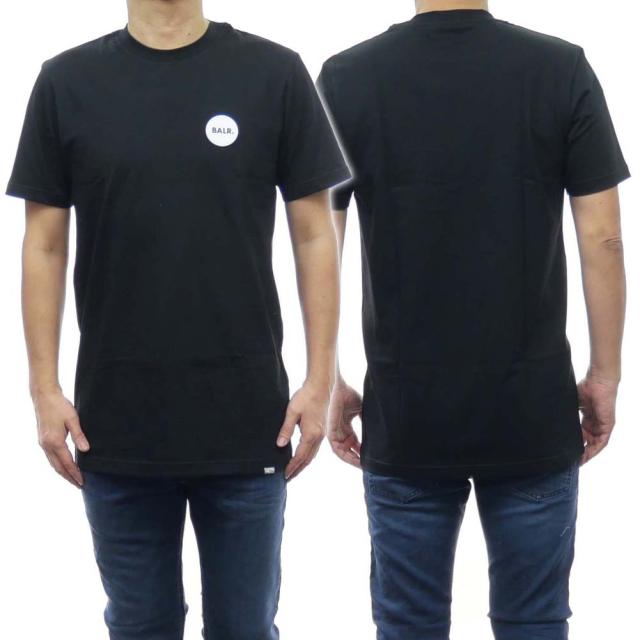 旧作お買い得セール！ BALR. ボーラー Tシャツ メンズ 半袖 クルーネック コットン 綿100％ B1112.1184 / OLAF STRAIGHT ROUND RUBBER RADGE T-SHIRT ブラック