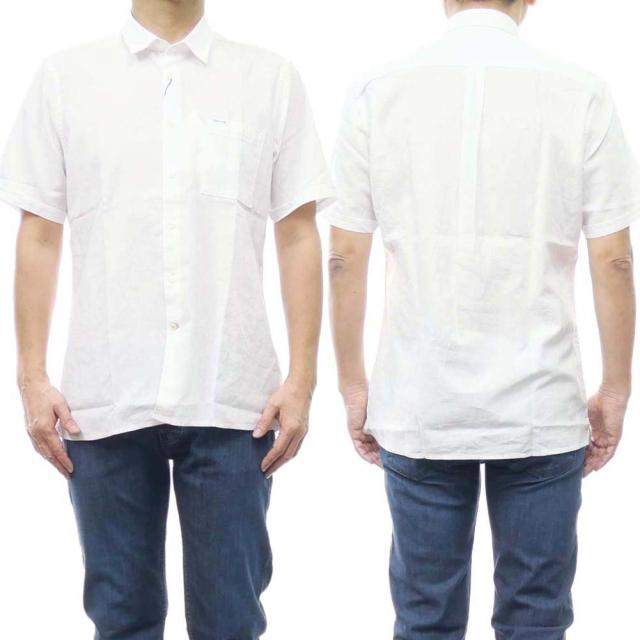 【旧作処分セール 55％OFF！】BARBOUR バブアー メンズ半袖シャツ MSH5093 ホワイトの通販は 5,917円