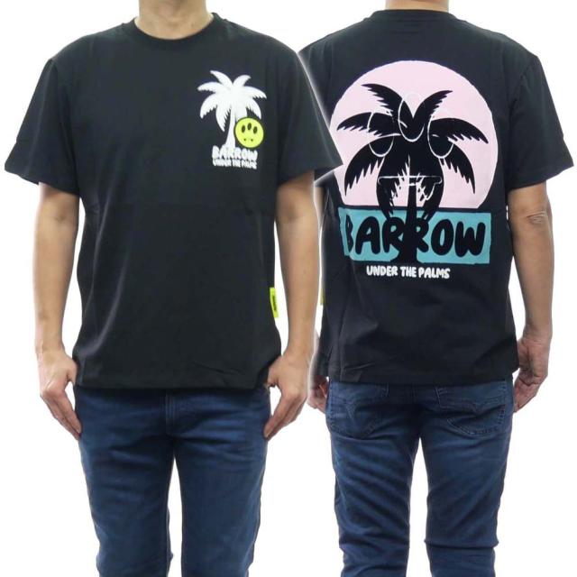 旧作お買い得セール！ BARROW バロウ Tシャツ メンズ 半袖 クルーネック コットン 綿100％ 034082 ブラック