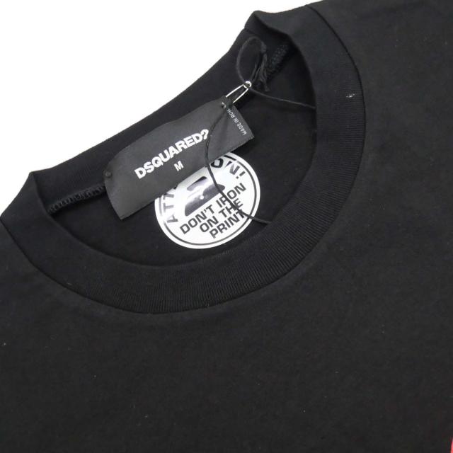 旧作お買い得セール！ DSQUARED2 ディースクエアード Tシャツ メンズ 半袖 クルーネック コットン 綿100％ S74GD1086 S23099 ブラック 旧作処分セール！ DSQUARED2 ディースクエアード Tシャツ メンズ 半袖