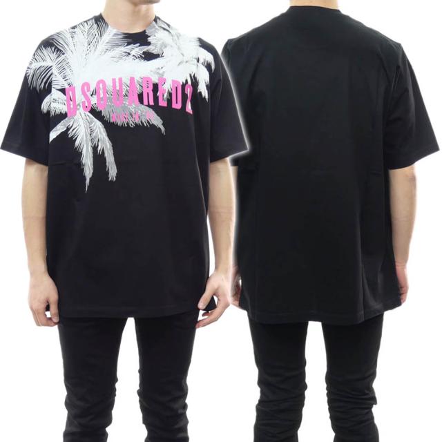 旧作お買い得セール！ DSQUARED2 ディースクエアード Tシャツ メンズ 半袖 クルーネック コットン 綿100％ S74GD1098 S23009 ブラック
