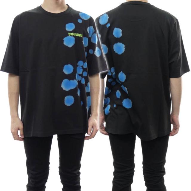 旧作お買い得セール！ DSQUARED2 ディースクエアード Tシャツ メンズ 半袖 クルーネック コットン 綿100％ S74GD1108 S22427 ブラック