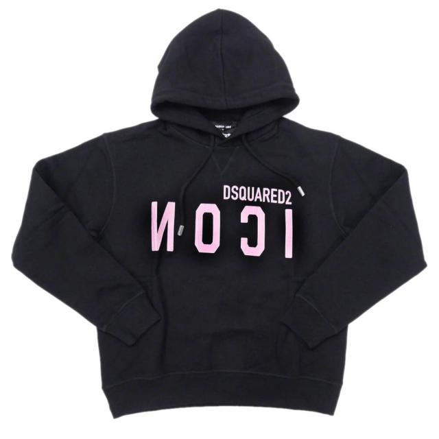 旧作お買い得セール！ DSQUARED2 ディースクエアード パーカー メンズ プルオーバー コットン 綿100％ S79GＵ0103 S225516 ブラック 旧作お買い得セール！ DSQUARED2 ディースクエアード パーカー メンズ