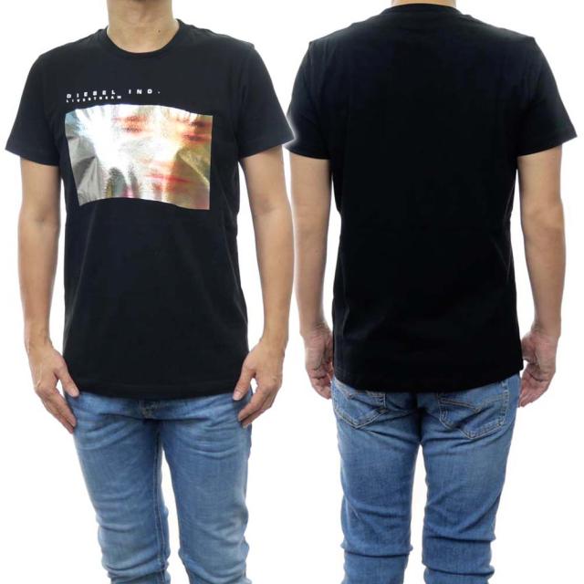 旧作お買い得セール！ DIESEL ディーゼル Tシャツ メンズ 半袖 クルーネック コットン 綿100％ A08629 0DMAA / T-DIEGOR-G2 ブラック