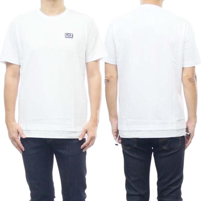 【旧作処分セール 55％OFF！】EMPORIO ARMANI エンポリオアルマーニ EA7 メンズクルーネックTシャツ 3PPT18 PJ02Z ホワイトの通販は 5,064円