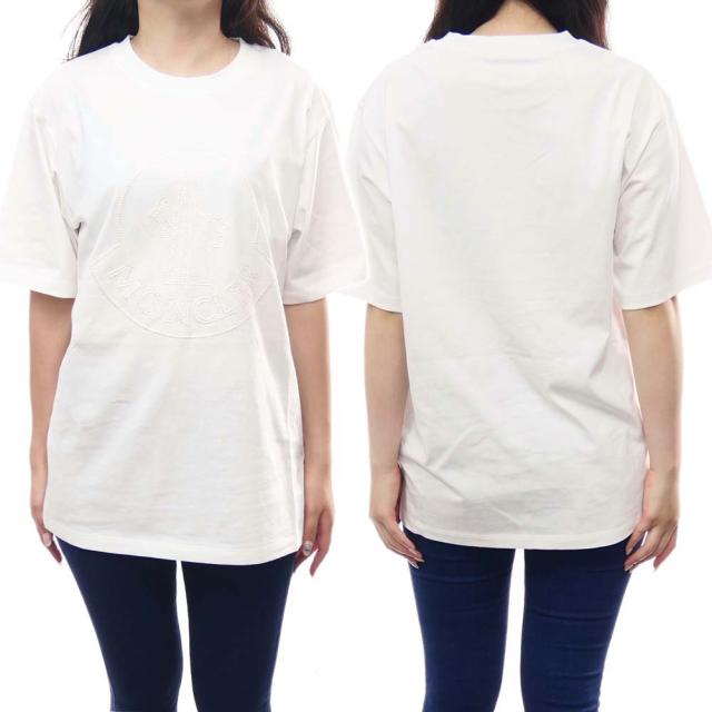 【セール 45％OFF！】MONCLER モンクレール レディースクルーネックTシャツ 8C00014 829HP ホワイトの通販は