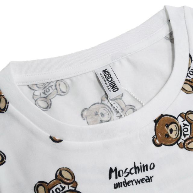 旧モデルセール！ MOSCHINO UNDERWEAR モスキーノアンダーウェア Tシャツ レディース トップス 半袖 クルーネック V6A0704 4417 ホワイト_2
