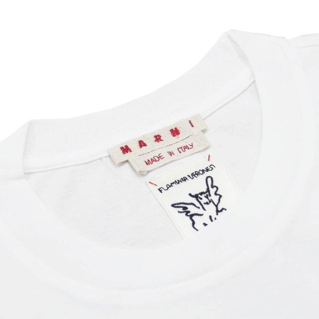 旧モデルセール！ MARNI マルニ Tシャツ メンズ 半袖 トップス クルーネック コットン 綿100％ HUMU0198PB USCV02 ホワイト_2