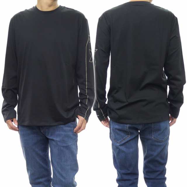 【セール 35％OFF！】ARMANI EXCHANGE アルマーニエクスチェンジ メンズクルーネックロングTシャツ 6DZTH4 ZJA5Z ブラックの通販は