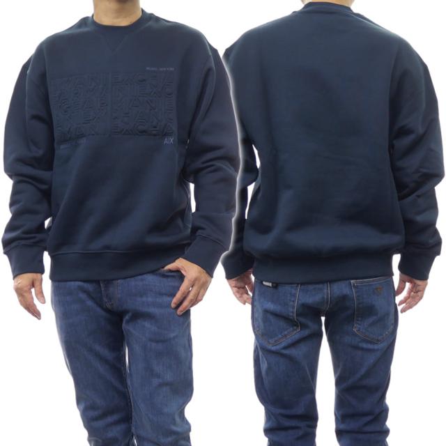 【セール 35％OFF！】ARMANI EXCHANGE アルマーニエクスチェンジ メンズトレーナー 6DZMAA ZJKAZ ネイビーの通販は 13,728円