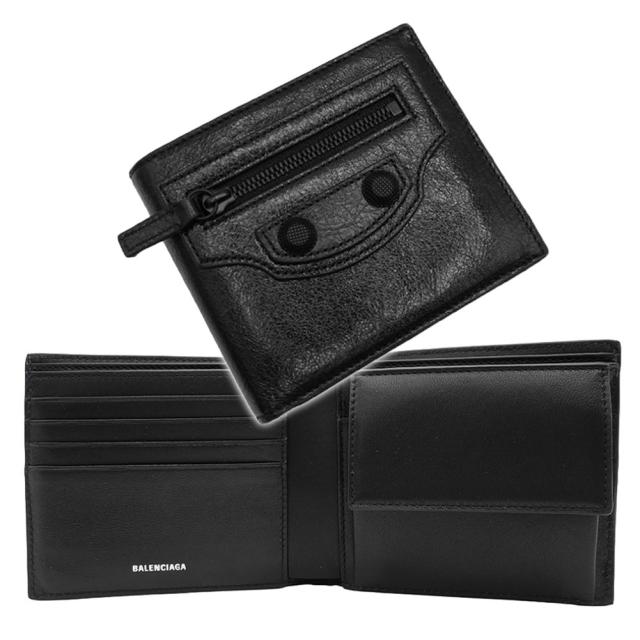 旧作お買い得セール！ BALENCIAGA バレンシアガ 財布 メンズ 二つ折り財布 768429 2AA56 / LE CAG SQ FO CO WA ブラック