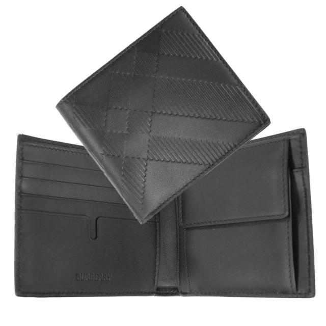 セール 35％OFF！BURBERRY バーバリー 財布 メンズ 二つ折り財布（小銭入れ付き） 8078355 1 / MS CC BILLCOIN E5L ブラック