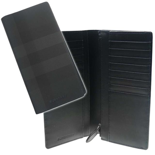 【セール 35％OFF！】BURBERRY バーバリー メンズレザー長財布（小銭入れ付き） 8070199 1 / MS CAVENDISH BRT チャコールグレー /定番人気商品の通販は 54,340円